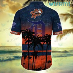 Detroit Tigers Hawaiian Shirt Coconut Tree Detroit Tigers Present Back