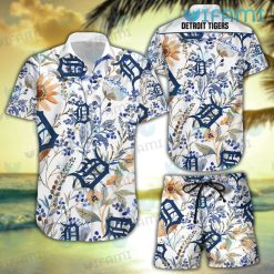 Detroit Tigers Hawaiian Shirt Flower Pattern Detroit Tigers Gift