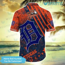 Detroit Tigers Hawaiian Shirt Grunge Pattern Personalized Detroit Tigers Present Back