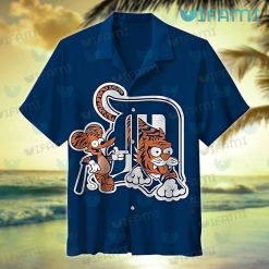 Detroit Tigers Hawaiian Shirt Itchy Mascot Logo Detroit Tigers Gift