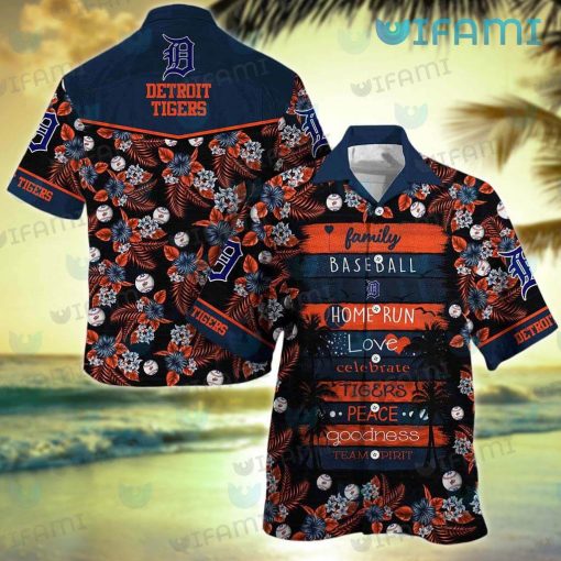 Detroit Tigers Hawaiian Shirt Love Peace Detroit Tigers Gift