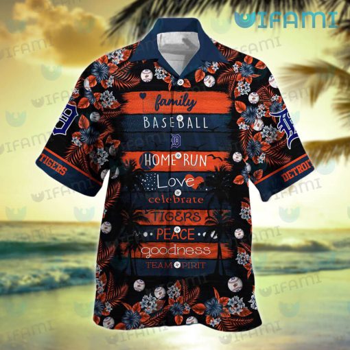 Detroit Tigers Hawaiian Shirt Love Peace Detroit Tigers Gift