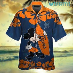 Detroit Tigers Hawaiian Shirt Mickey Surfboard Detroit Tigers Gift