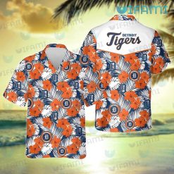 Detroit Tigers Hawaiian Shirt Orange Hibiscus Pattern Detroit Tigers Present