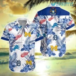 Detroit Tigers Hawaiian Shirt Red Wings Lions Wolverines Detroit Tigers Gift