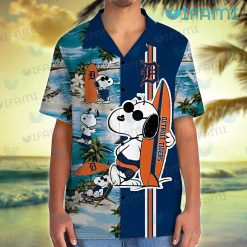 Detroit Tigers Hawaiian Shirt Snoopy Surfing Beach Detroit Tigers Gift