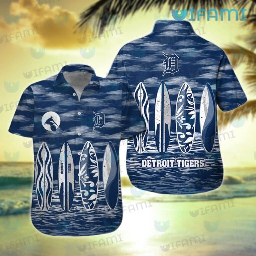 Detroit Tigers Hawaiian Shirt Surfboard Beach Detroit Tigers Gift