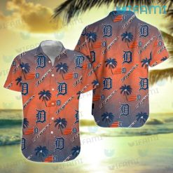 Detroit Tigers Hawaiian Shirt Tropical Tree Pattern Detroit Tigers Gift