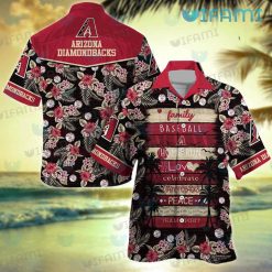 Diamondbacks Hawaiian Shirt White Red Hibiscus Pattern Arizona Diamondbacks Gift
