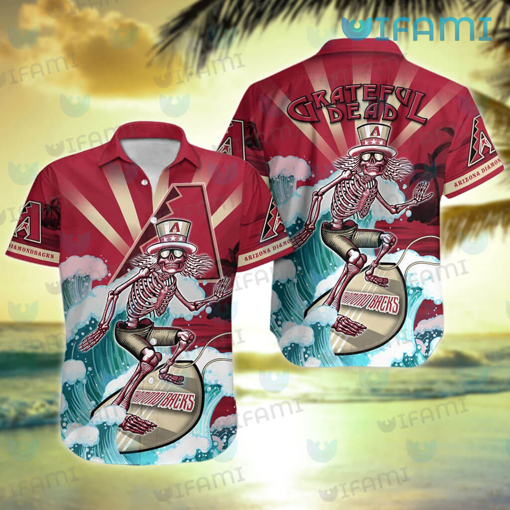 Diamondbacks Hawaiian Shirt Grateful Dead Skeleton Surfing Arizona  Diamondbacks Gift - Personalized Gifts: Family, Sports, Occasions, Trending