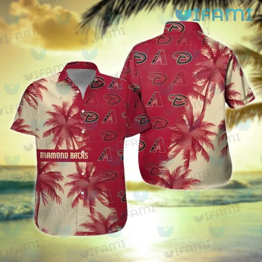 Diamondbacks Hawaiian Shirt Red Coconut Tree Logo Arizona Diamondbacks Gift