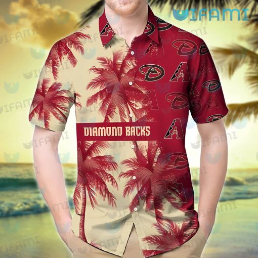 Diamondbacks Hawaiian Shirt Red Coconut Tree Logo Arizona Diamondbacks Gift