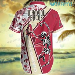 Diamondbacks Hawaiian Shirt Skeleton Dancing Arizona Diamondbacks Present Back
