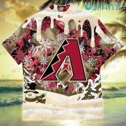 Diamondbacks Hawaiian Shirt Snoopy Dabbing Snowflake Arizona Diamondbacks Present Back