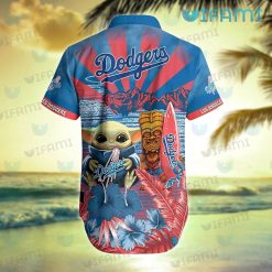 Dodgers Hawaiian Shirt Baby Yoda Tiki Mask Los Angeles Dodgers Gift