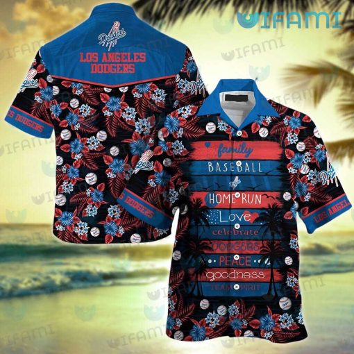 Dodgers Hawaiian Shirt Baseball Love Peace Los Angeles Dodgers Gift