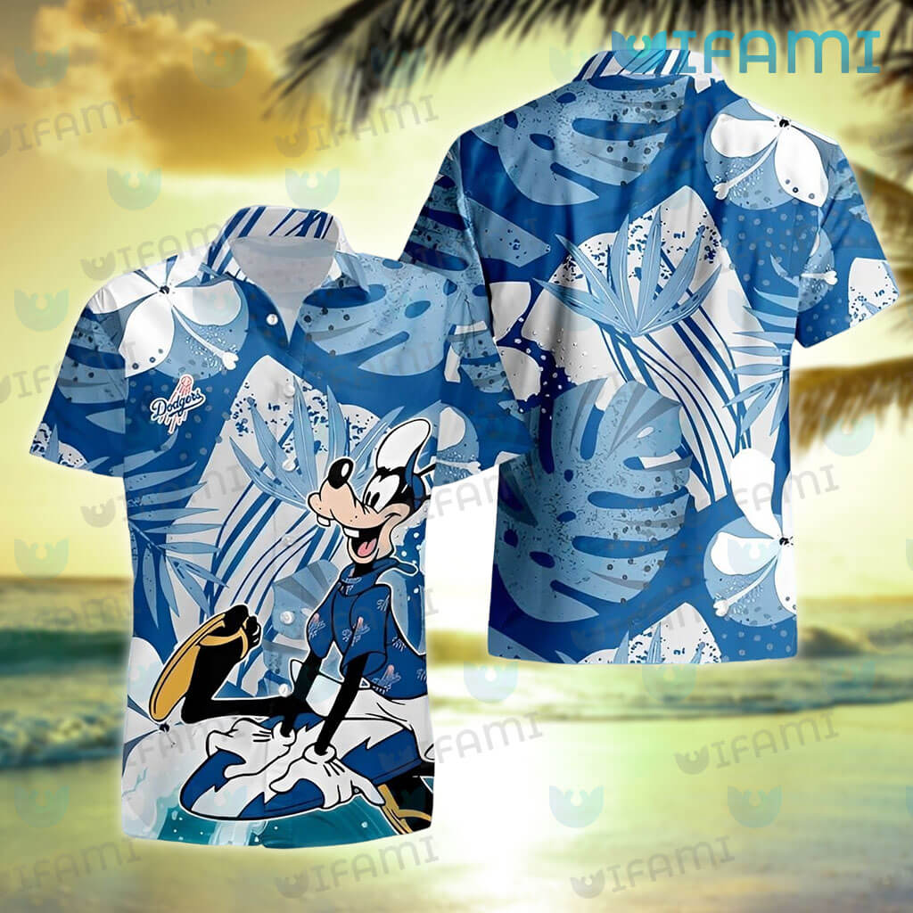 Dodgers Hawaiian Shirt Goofy Surfing Beach Los Angeles Dodgers