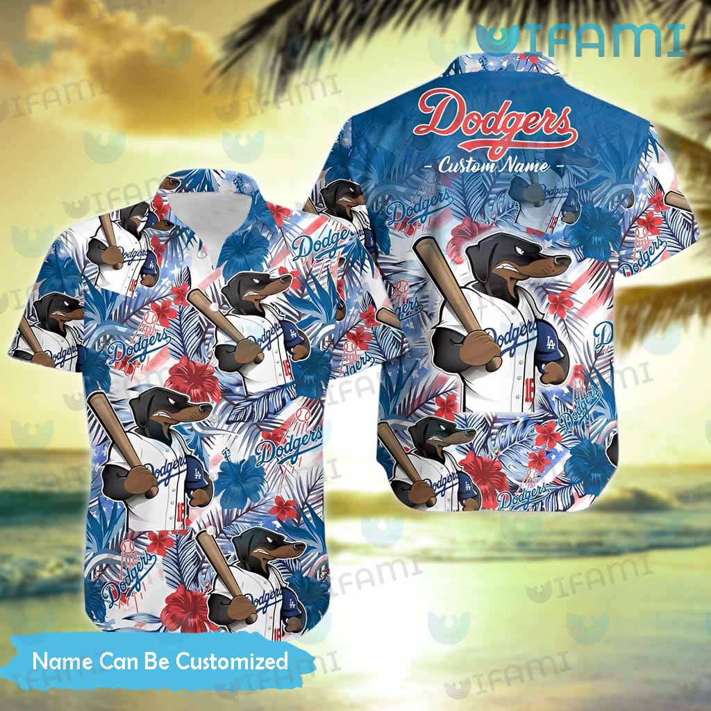 Los Angeles Dodgers Logo Hawaiian Shirt Men LA Dodgers Baseball
