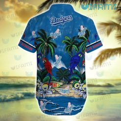 Dodgers Hawaiian Shirt Parrots Coconut Tree Los Angeles Dodgers Present Back