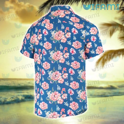 Dodgers Hawaiian Shirt Pink Hibiscus Pattern Los Angeles Dodgers Gift