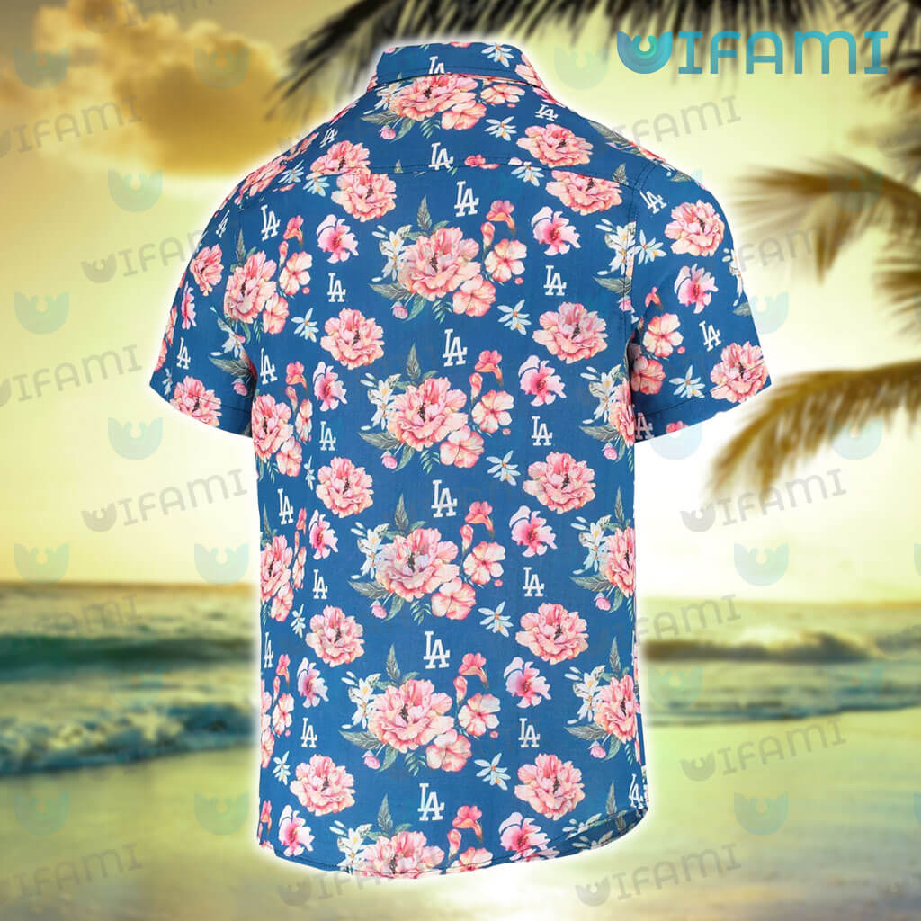 Los Angeles Dodgers Pink Flower And Logo Pattern Hawaiian Shirt For Fans -  Freedomdesign