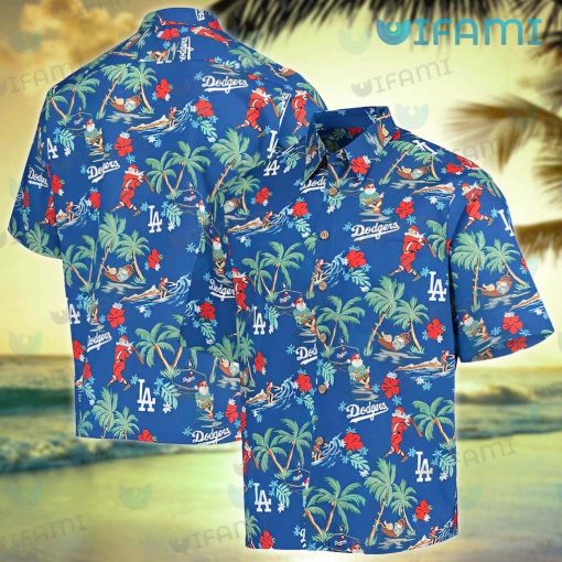 Dodgers Hawaiian Shirt Santa Claus Summer Beach Los Angeles Dodgers Gift