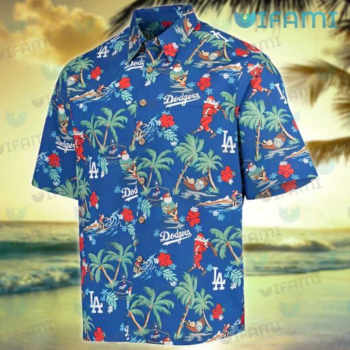 Dodgers Hawaiian Shirt Santa Claus Summer Beach Los Angeles Dodgers Gift