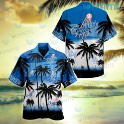 Dodgers Hawaiian Shirt Summer Coconut Tree Pattern Los Angeles Dodgers Gift