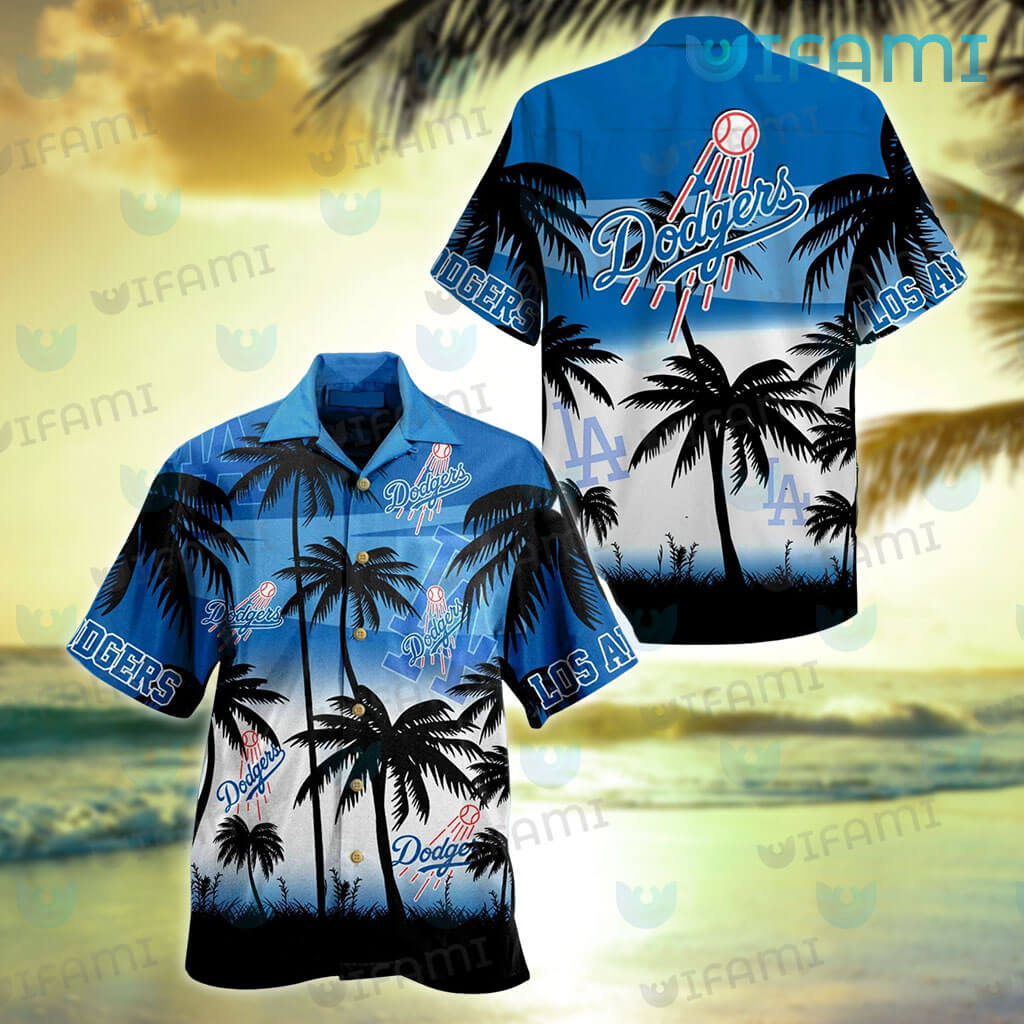 Dodgers Hawaiian Shirt LA Dodgers Blue Trees Hawaiian Shirt