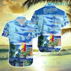 Dodgers Hawaiian Shirt Surfboard Car Beach Los Angeles Dodgers Gift