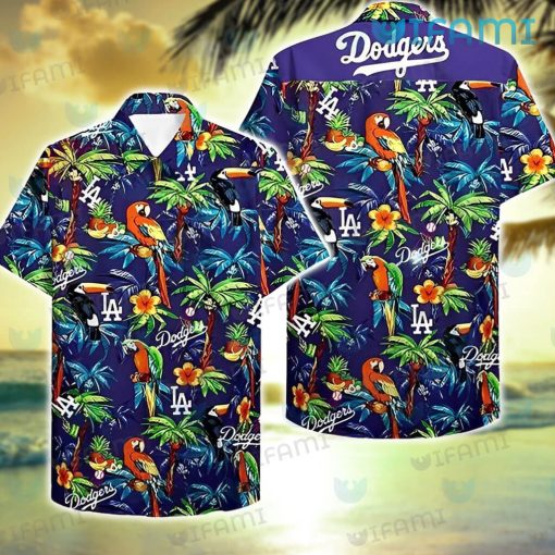 Dodgers Hawaiian Shirt Toucan Parrot Tropical Fruit Los Angeles Dodgers Gift