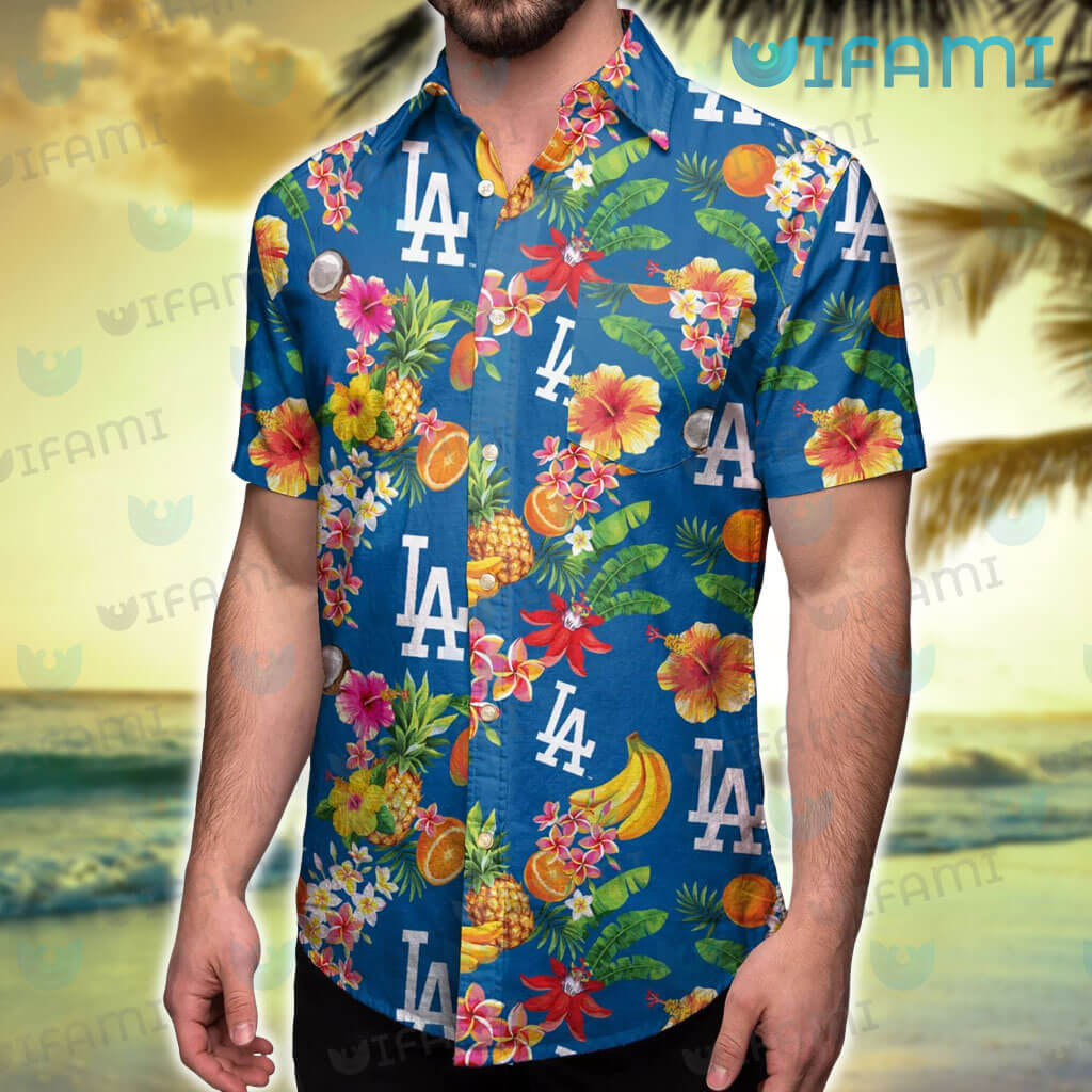Dodgers Hawaiian Shirt Tropical Fruit Flower Los Angeles Dodgers