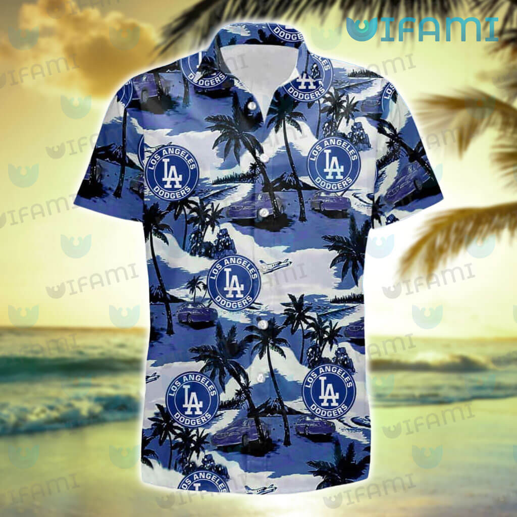 Dodgers Hawaiian Beach Shirt Button Down Shirt Short-Sleeve For Fan