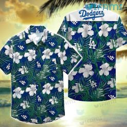 Dodgers Hawaiian Shirt White Hibiscus Pattern Los Angeles Dodgers Gift