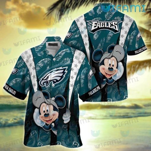 Eagles Hawaiian Shirt Mickey Mouse Feather Logo Philadelphia Eagles Gift