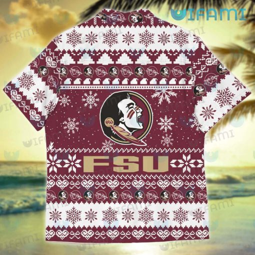 FSU Hawaiian Shirt Baby Yoda Christmas Lights FSU Gift