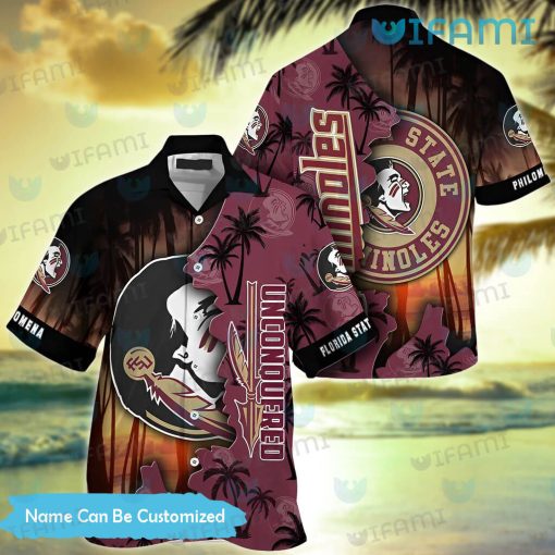 FSU Hawaiian Shirt Big Logo Coconut Tree FSU Gift