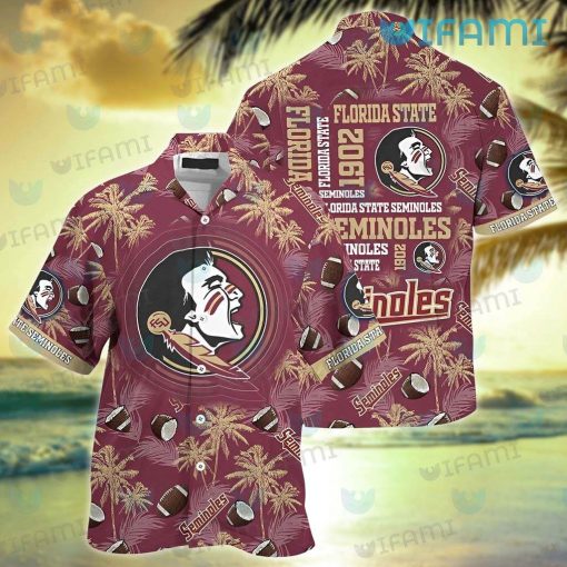 FSU Hawaiian Shirt Coconut Football Pattern FSU Gift