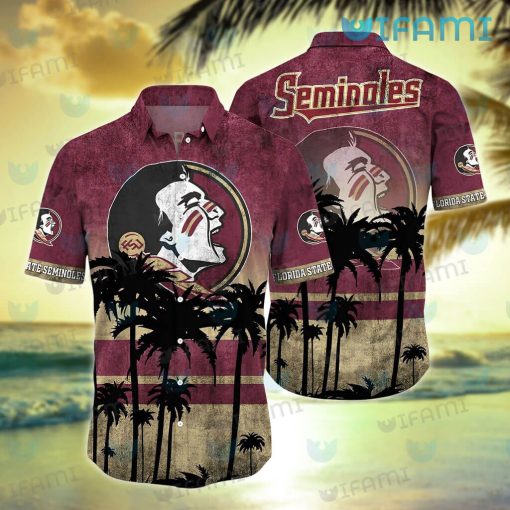 FSU Hawaiian Shirt Coconut Tree Logo Florida State Seminoles Gift