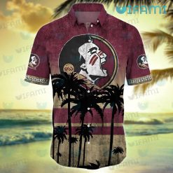 FSU Hawaiian Shirt Coconut Tree Logo Florida State Seminoles Present