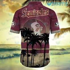 FSU Hawaiian Shirt Coconut Tree Logo Florida State Seminoles Present Back