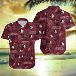 FSU Hawaiian Shirt Coconut Tree Pattern FSU Gift