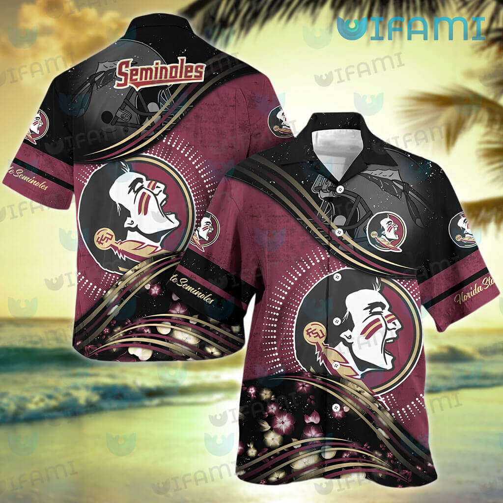 Custom FSU Hawaiian Shirt Football Helmet FSU Gift - Personalized