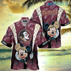 FSU Hawaiian Shirt Mickey Feather Logo Florida State Seminoles Gift