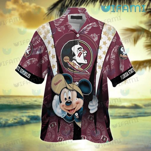 FSU Hawaiian Shirt Mickey Feather Logo Florida State Seminoles Gift