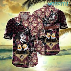 FSU Hawaiian Shirt Mickey Minnie Stitches Coconut Tree FSU Gift