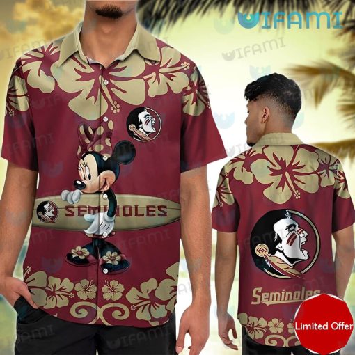 FSU Hawaiian Shirt Minnie Surfboard FSU Gift