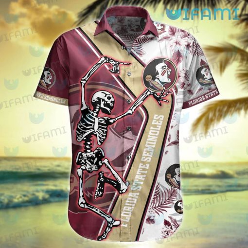 FSU Hawaiian Shirt Skeleton Dancing Florida State Seminoles Gift