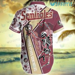 FSU Hawaiian Shirt Skeleton Dancing Florida State Seminoles Present Back