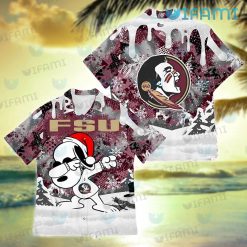 FSU Hawaiian Shirt Snoopy Dabbing Snowflake FSU Gift